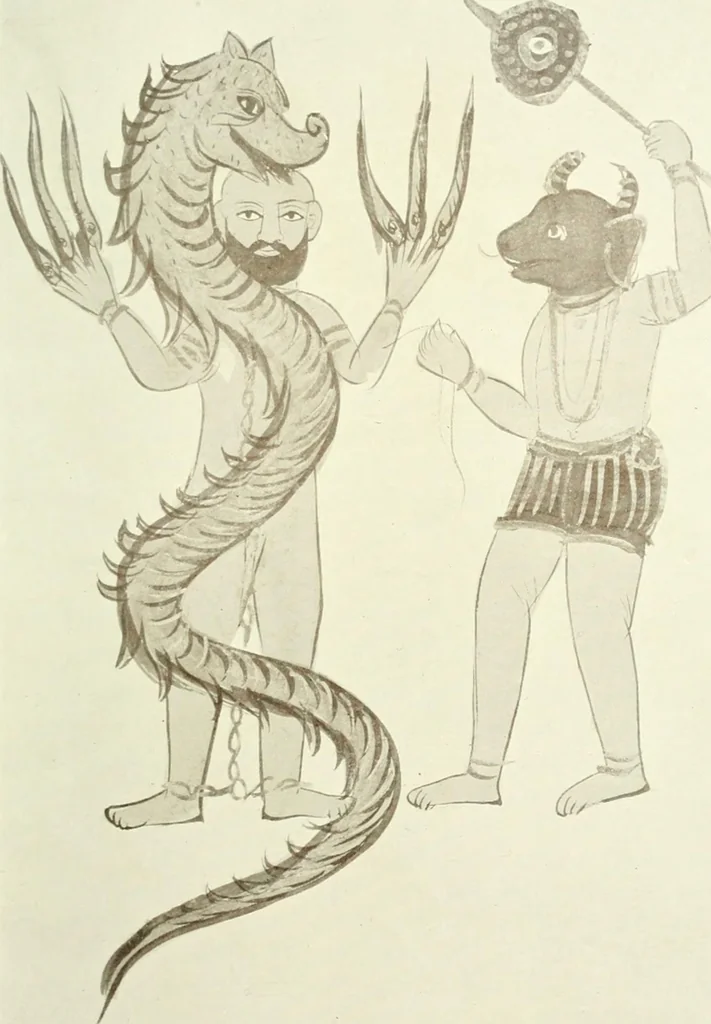 An illustration from Cults, customs and superstitions of India. Rev. and enl. ed. With illus. from photographs and from drawings by William Campbell Oman, 1908, leaf 275