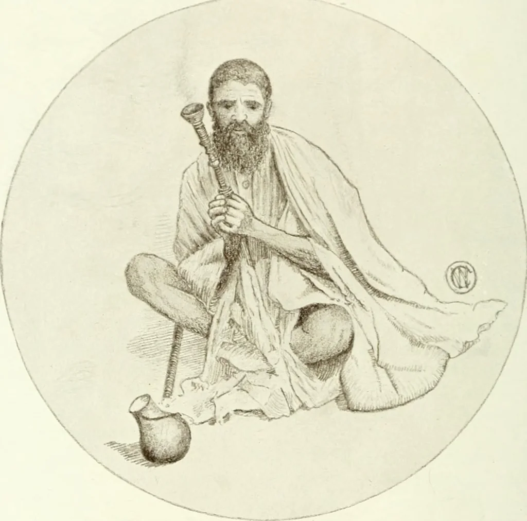 An illustration from Cults, customs and superstitions of India. Rev. and enl. ed. With illus. from photographs and from drawings by William Campbell Oman, 1908, leaf 308