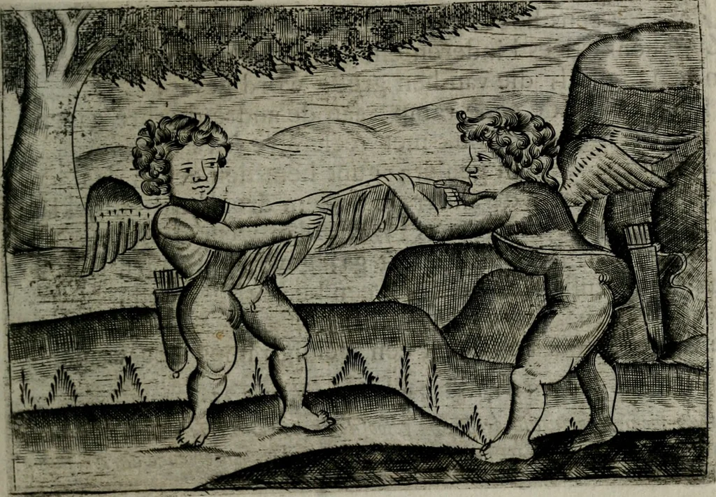 An illustration from Cupidoos mengelwerken, of, Minnespiegel der deugden : bestaande uit stightelyke zinnebeelden, 1728, leaf 120