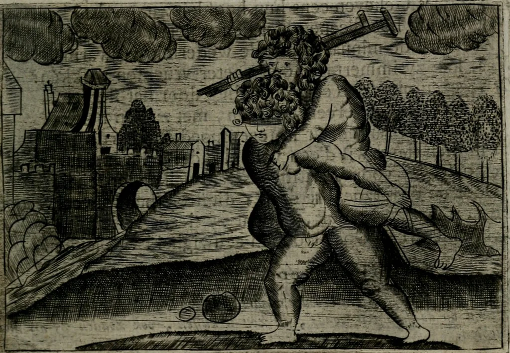 An illustration from Cupidoos mengelwerken, of, Minnespiegel der deugden : bestaande uit stightelyke zinnebeelden, 1728, leaf 124