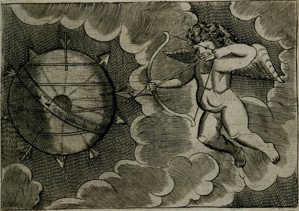 An illustration from Cupidoos mengelwerken, of, Minnespiegel der deugden : bestaande uit stightelyke zinnebeelden, 1728, leaf 144