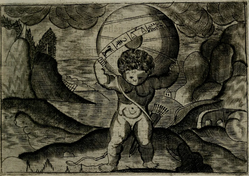 An illustration from Cupidoos mengelwerken, of, Minnespiegel der deugden : bestaande uit stightelyke zinnebeelden, 1728, leaf 146
