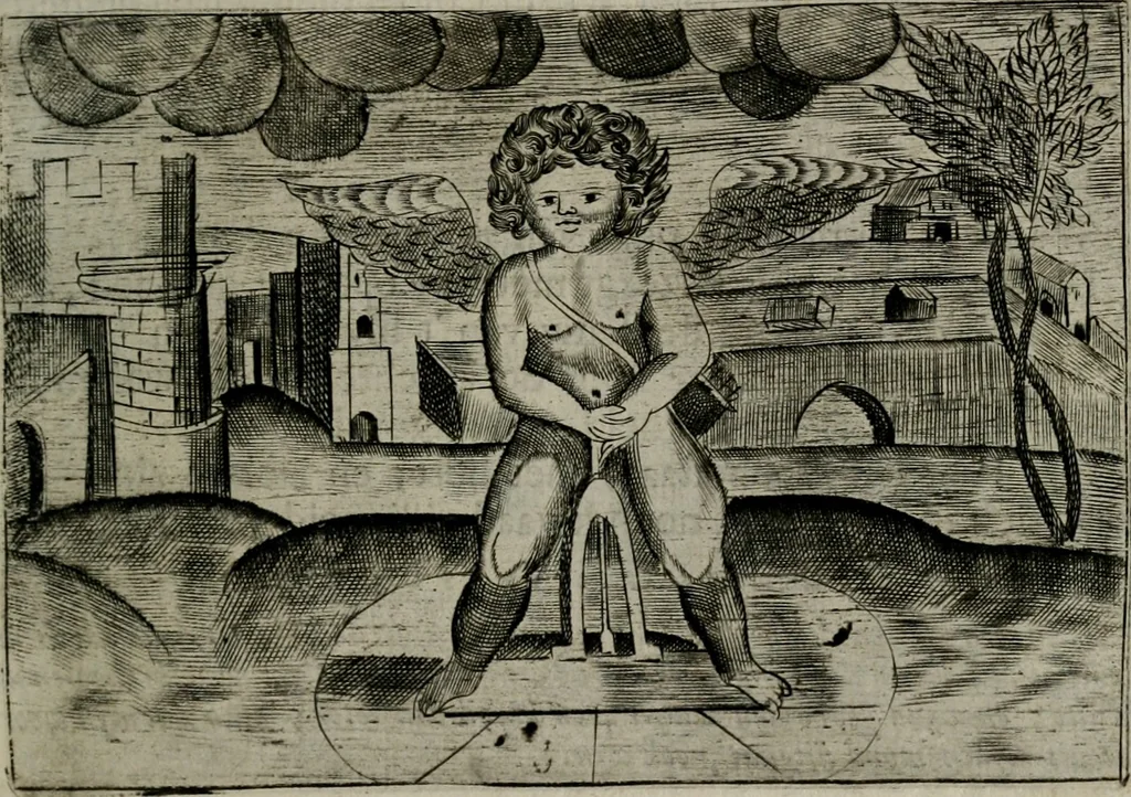 An illustration from Cupidoos mengelwerken, of, Minnespiegel der deugden : bestaande uit stightelyke zinnebeelden, 1728, leaf 186