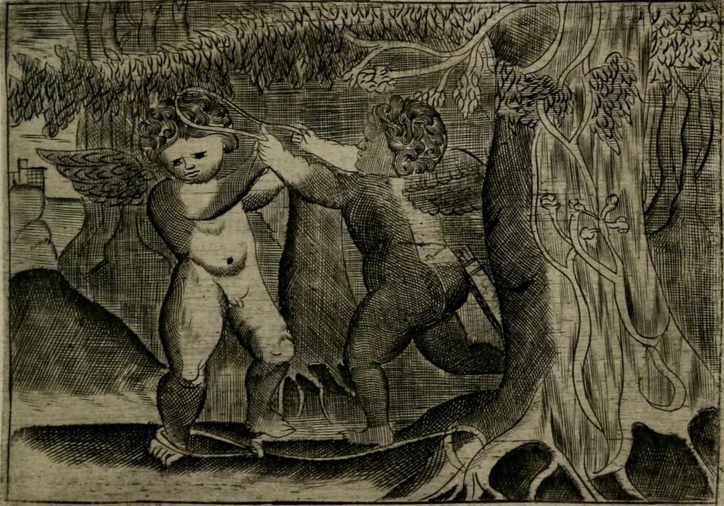 An illustration from Cupidoos mengelwerken, of, Minnespiegel der deugden : bestaande uit stightelyke zinnebeelden, 1728, leaf 196