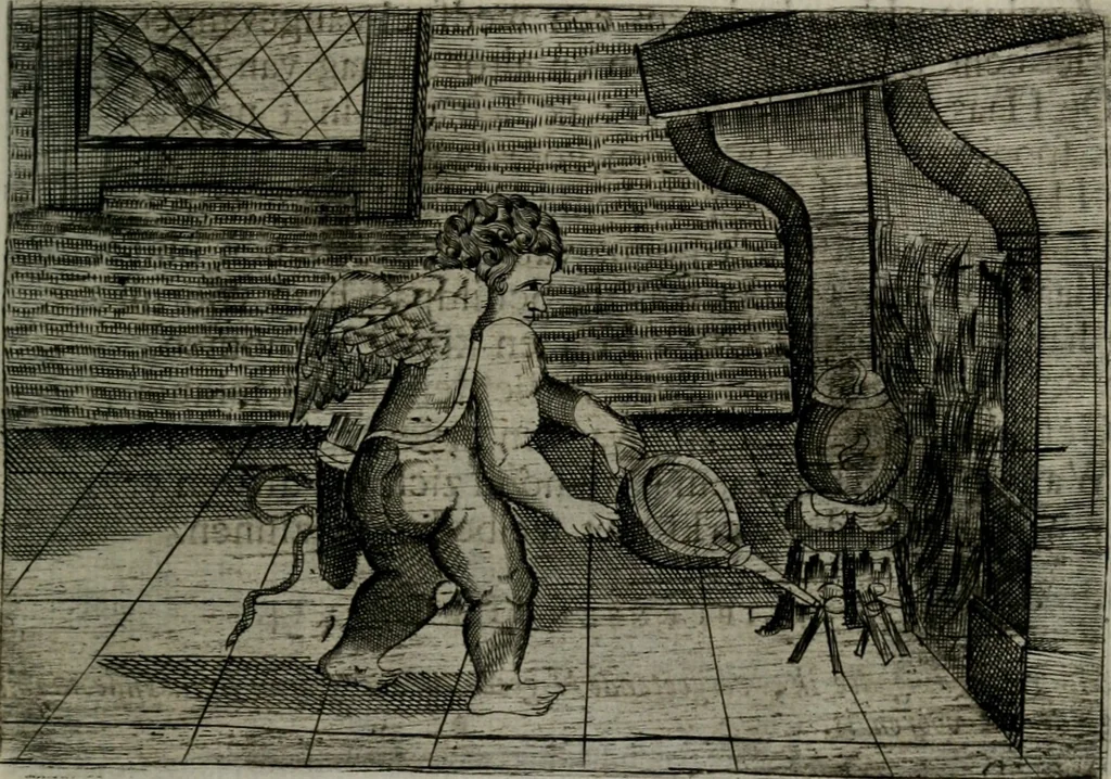 An illustration from Cupidoos mengelwerken, of, Minnespiegel der deugden : bestaande uit stightelyke zinnebeelden, 1728, leaf 206