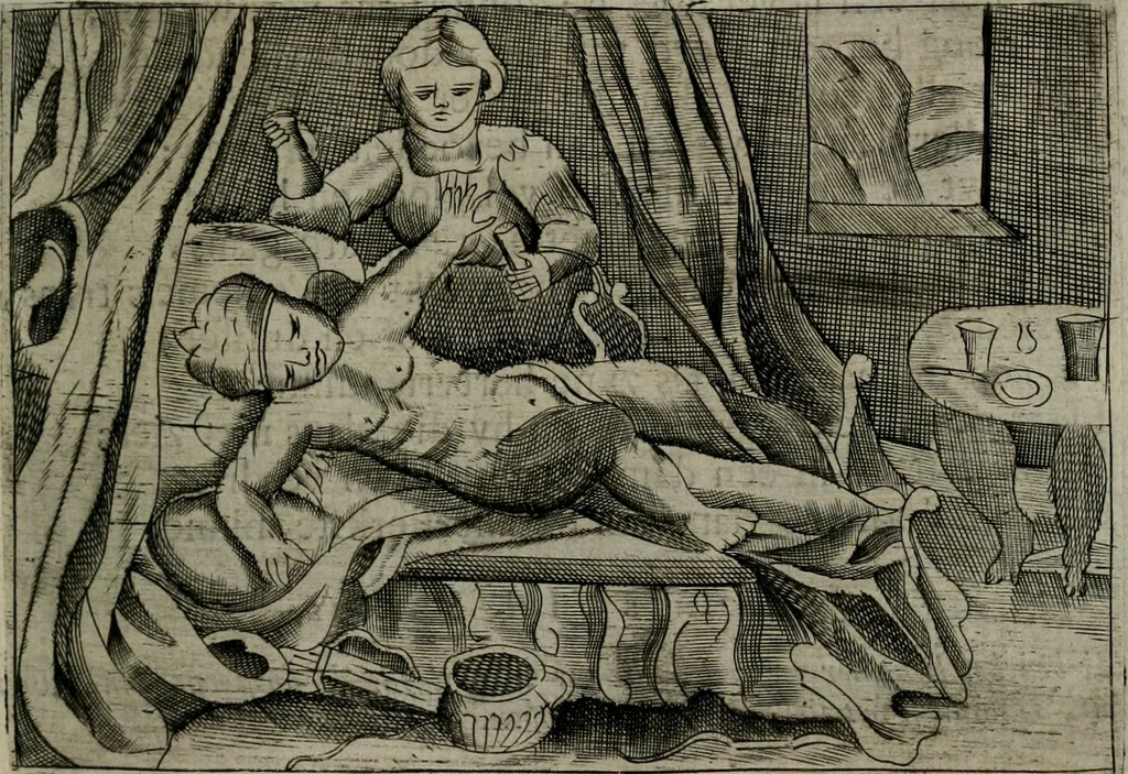 An illustration from Cupidoos mengelwerken, of, Minnespiegel der deugden : bestaande uit stightelyke zinnebeelden, 1728, leaf 230