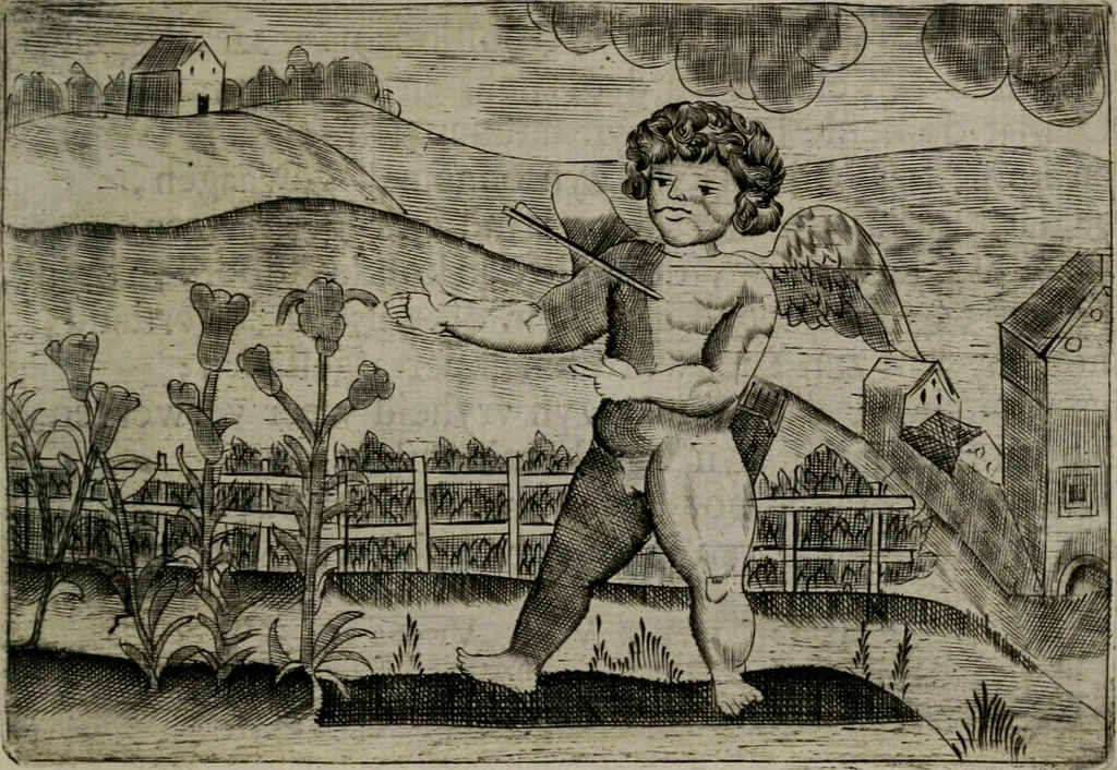 An illustration from Cupidoos mengelwerken, of, Minnespiegel der deugden : bestaande uit stightelyke zinnebeelden, 1728, leaf 232