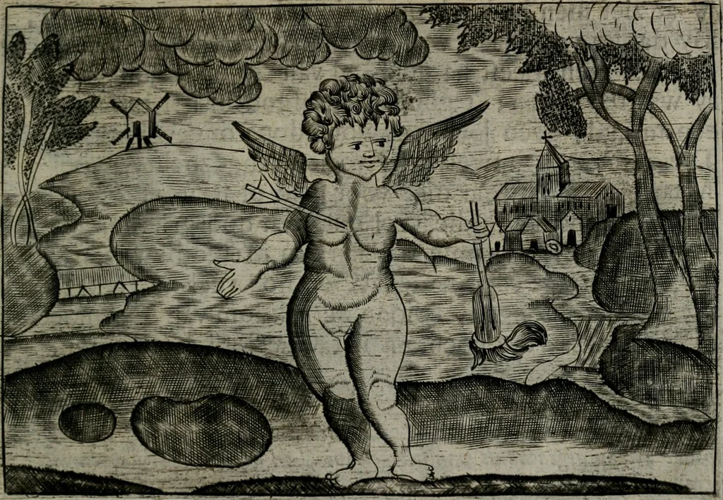 An illustration from Cupidoos mengelwerken, of, Minnespiegel der deugden : bestaande uit stightelyke zinnebeelden, 1728, leaf 236