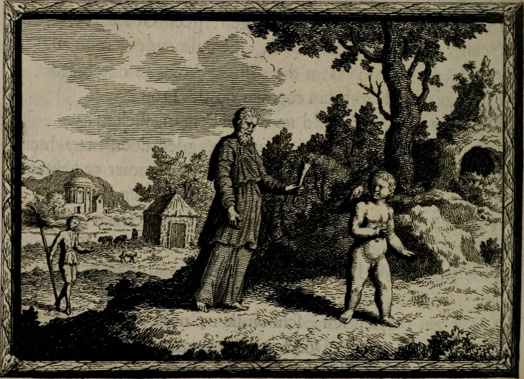 An illustration from Cupidoos mengelwerken, of, Minnespiegel der deugden : bestaande uit stightelyke zinnebeelden, 1728, leaf 89
