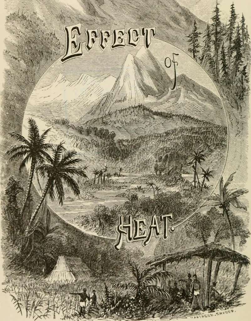 An illustration from Curiosities of heat, 1871, leaf 6