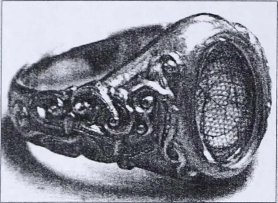 An illustration from Curios and relics. Clothing accessories, 1905, leaf 7