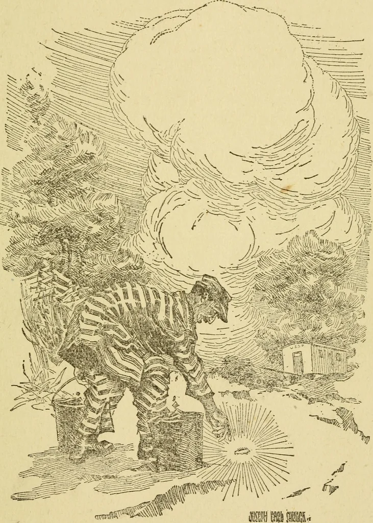 An illustration from The curse of tramp life, 1912, leaf 68