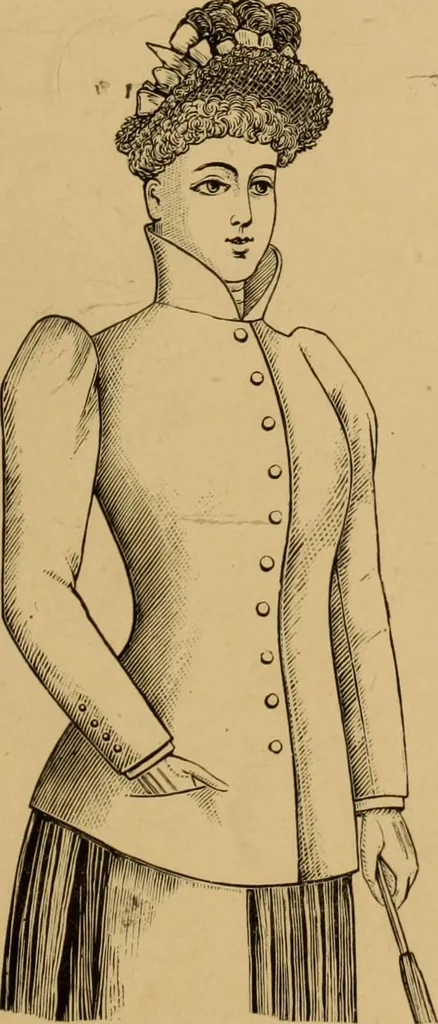 An illustration from The cutters' practical guide to the cutting of ladies' garments.., 1890, leaf 67