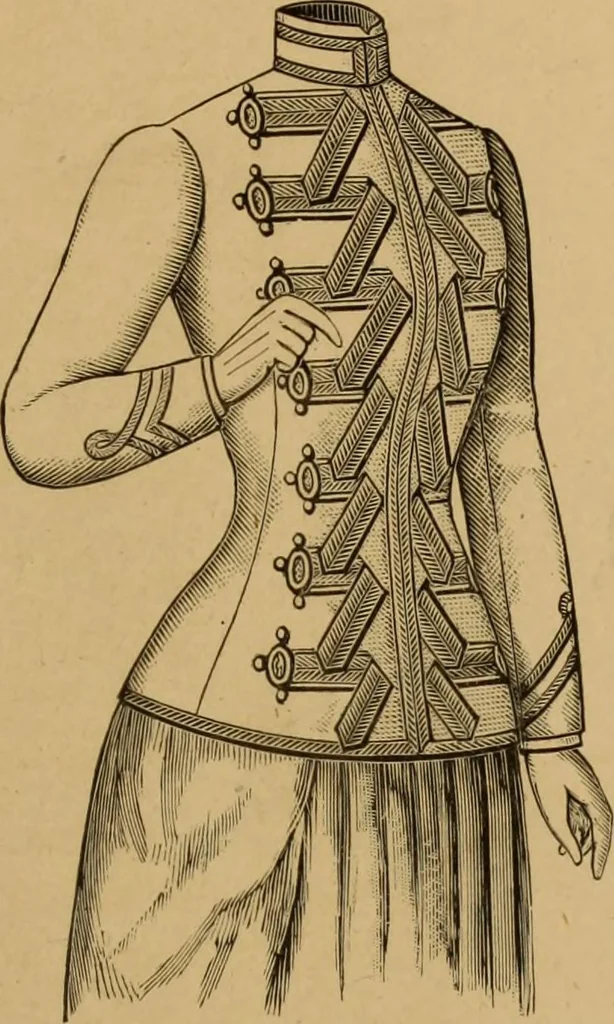 An illustration from The cutters' practical guide to the cutting of ladies' garments.., 1890, leaf 69