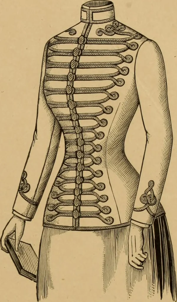 An illustration from The cutters' practical guide to the cutting of ladies' garments.., 1890, leaf 69