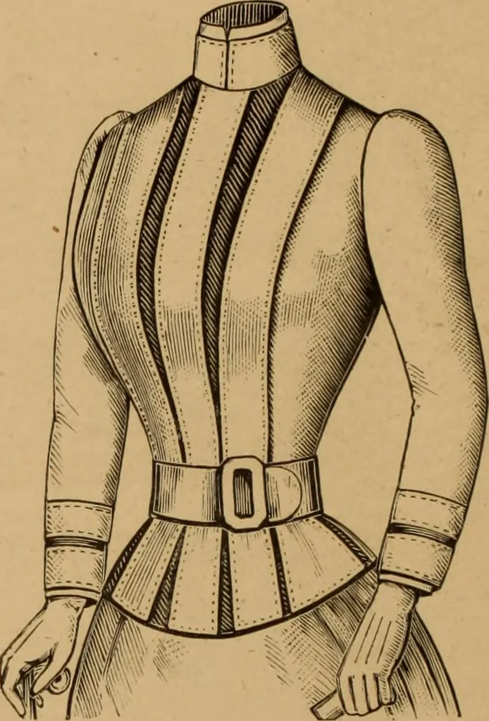 An illustration from The cutters' practical guide to the cutting of ladies' garments.., 1890, leaf 74