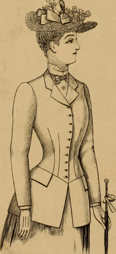 An illustration from The cutters' practical guide to the cutting of ladies' garments.., 1890, leaf 74