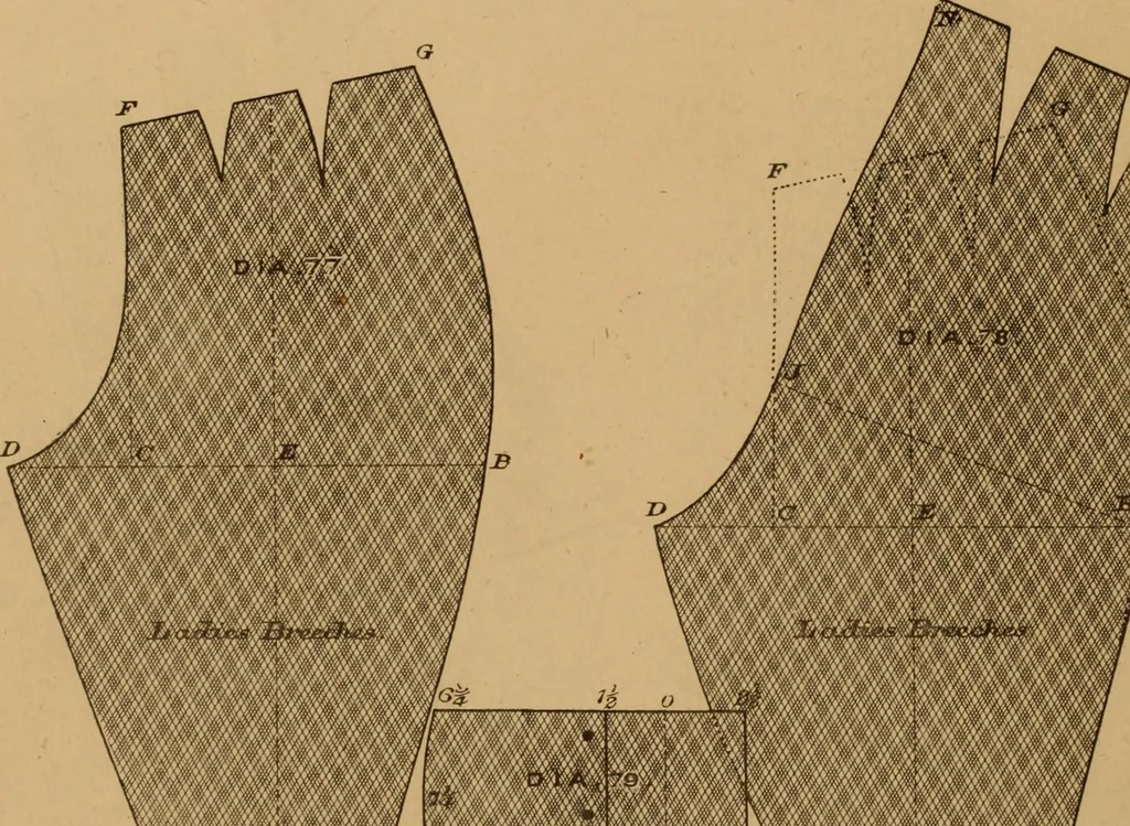 An illustration from The cutters' practical guide to the cutting of ladies' garments.., 1890, leaf 96