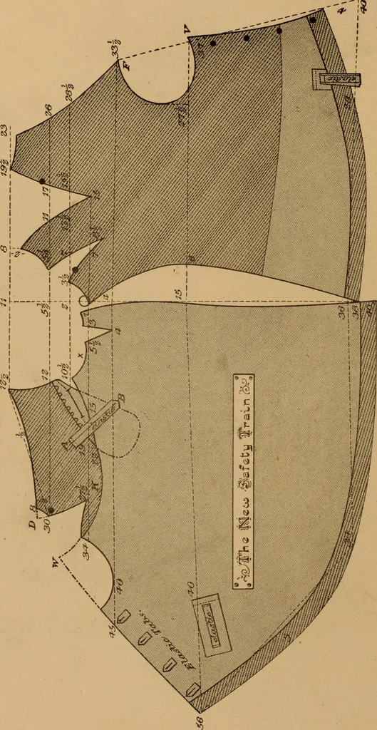 An illustration from The cutters' practical guide to the cutting of ladies' garments.., 1890, leaf 98