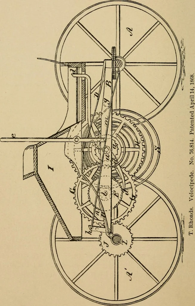 An illustration from Cycling art, energy and locomotion: a series of remarks on the development of bicycles, tricycles, and man-motor carriages, 1889, leaf 230