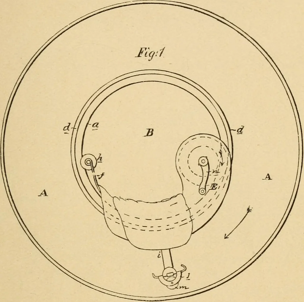 An illustration from Cycling art, energy and locomotion: a series of remarks on the development of bicycles, tricycles, and man-motor carriages, 1889, leaf 243