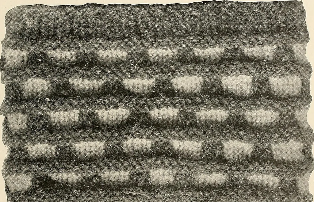 An illustration from Cycling and shooting knickerbocker stockings : how to knit them with plain and fancy turnover tops, 1896, leaf 13