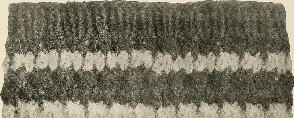 An illustration from Cycling and shooting knickerbocker stockings : how to knit them with plain and fancy turnover tops, 1896, leaf 28