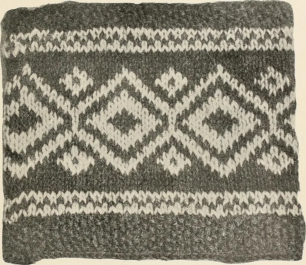 An illustration from Cycling and shooting knickerbocker stockings : how to knit them with plain and fancy turnover tops, 1896, leaf 35
