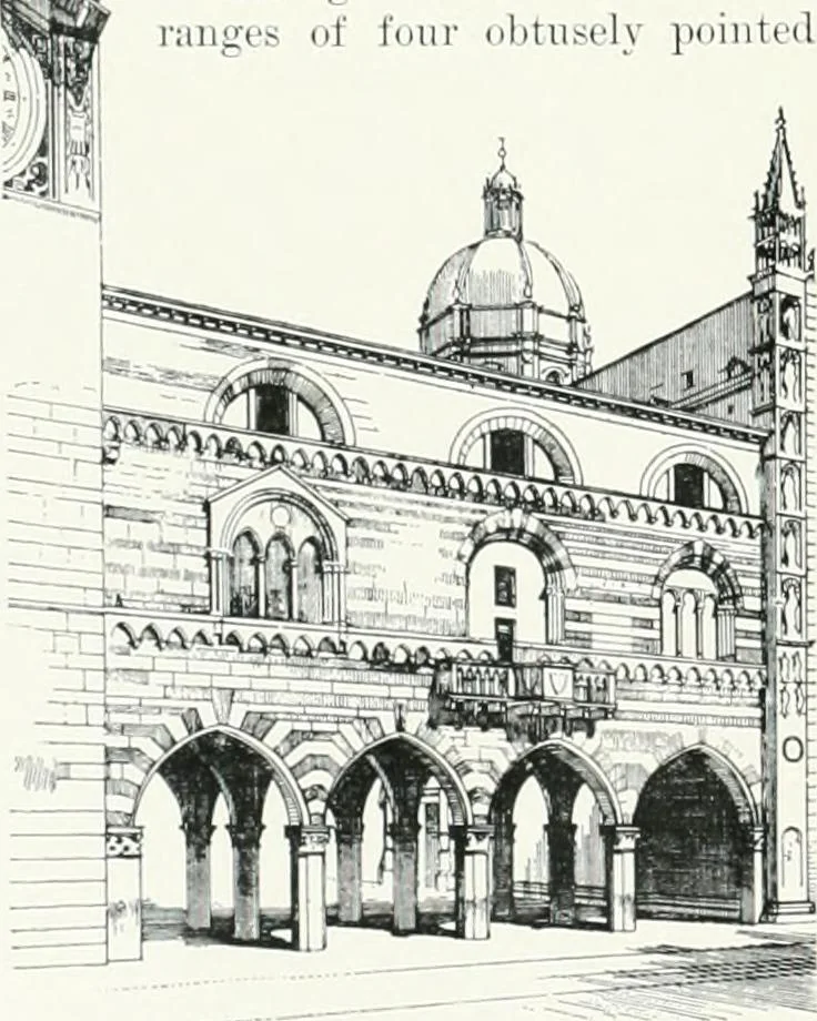 An illustration from A cyclopaedia of works of architecture in Italy, Greece, and the Levant, 1895, leaf 132