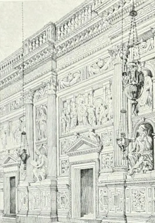 An illustration from A cyclopaedia of works of architecture in Italy, Greece, and the Levant, 1895, leaf 256