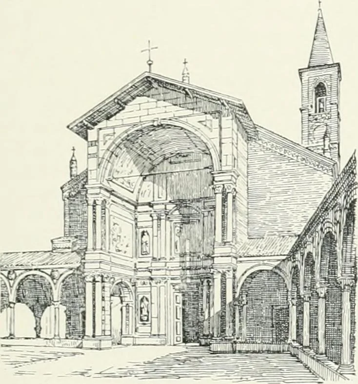 An illustration from A cyclopaedia of works of architecture in Italy, Greece, and the Levant, 1895, leaf 45