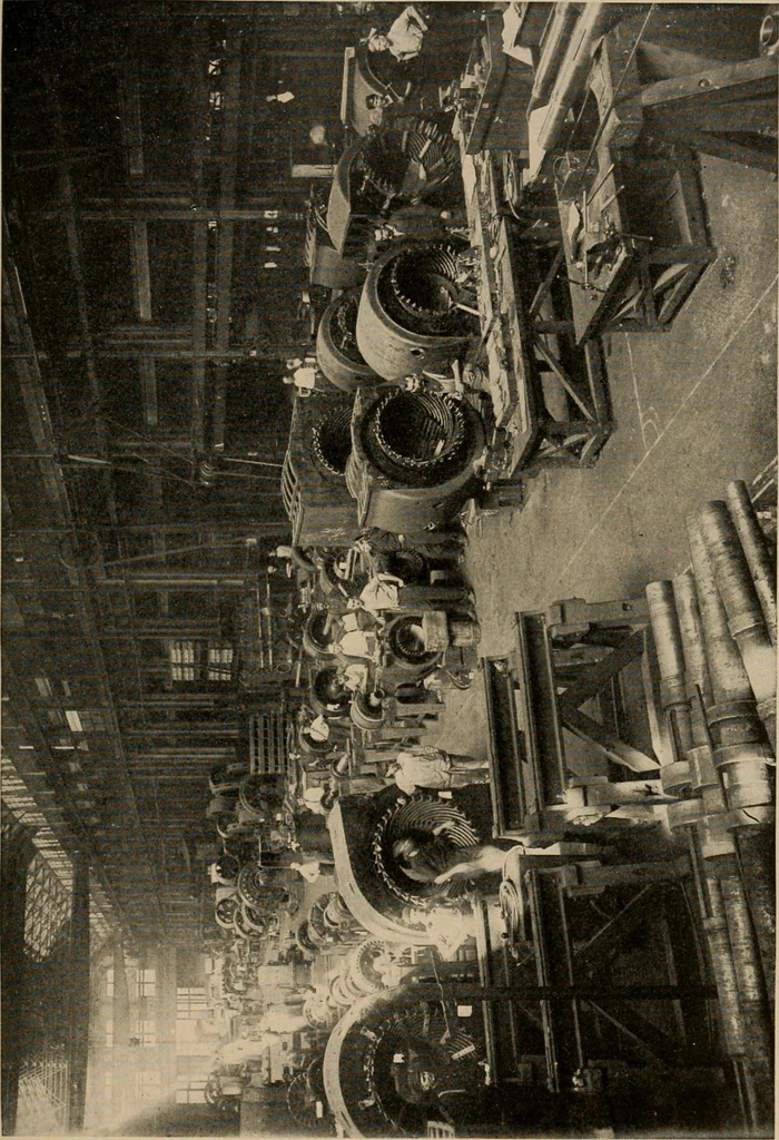 An illustration from Cyclopedia of applied electricity : a general reference work on direct-current generators and motors, storage batteries, electrochemistry, welding, electric wiring, meters, electric lighting, electric railways, power stations, switchboards, power transmission, alternating-current machinery, telegraphy, etc., 1916, leaf 159