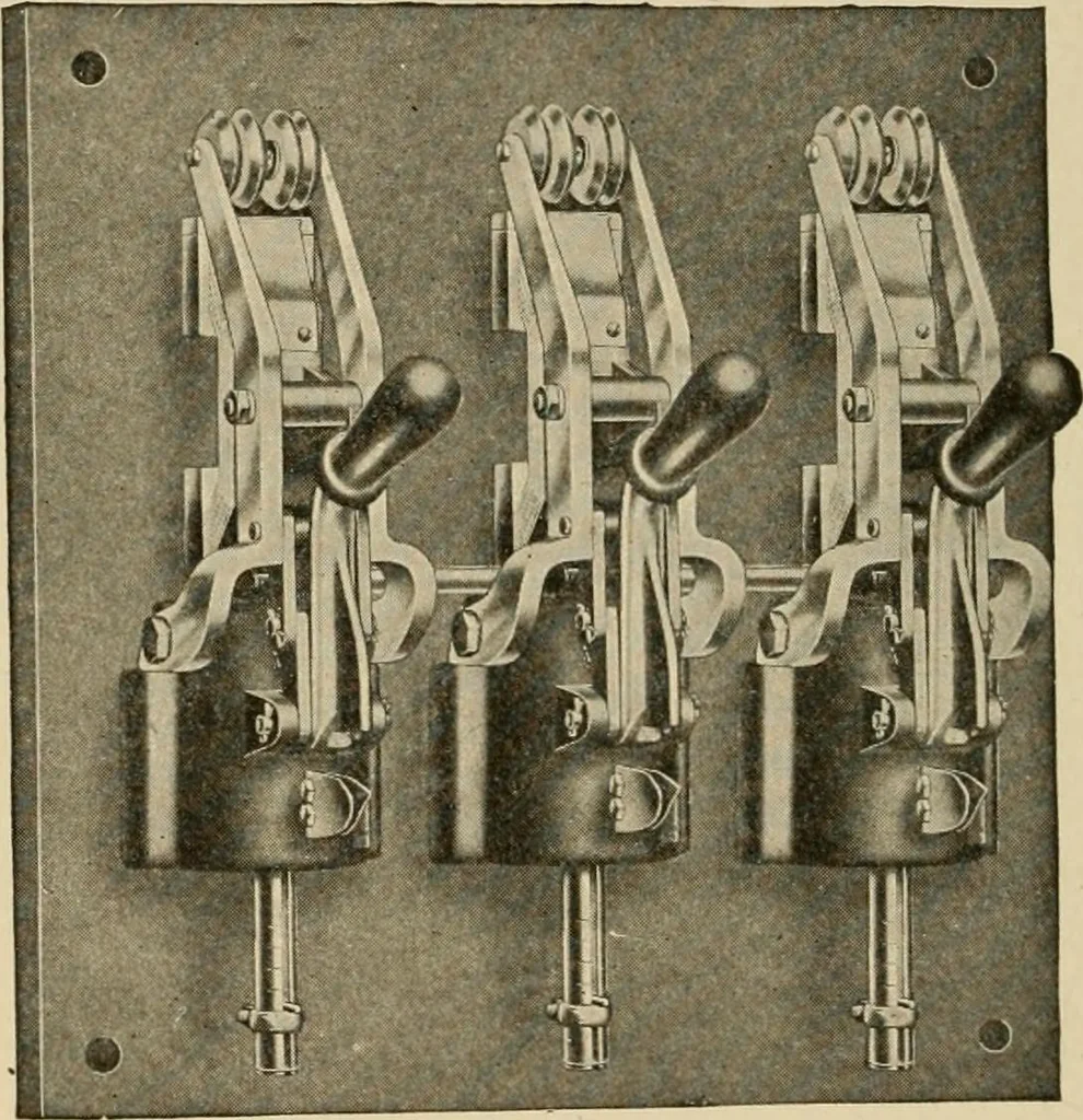 An illustration from Cyclopedia of applied electricity : a general reference work on direct-current generators and motors, storage batteries, electrochemistry, welding, electric wiring, meters, electric lighting, electric railways, power stations, switchboards, power transmission, alternating-current machinery, telegraphy, etc., 1916, leaf 162