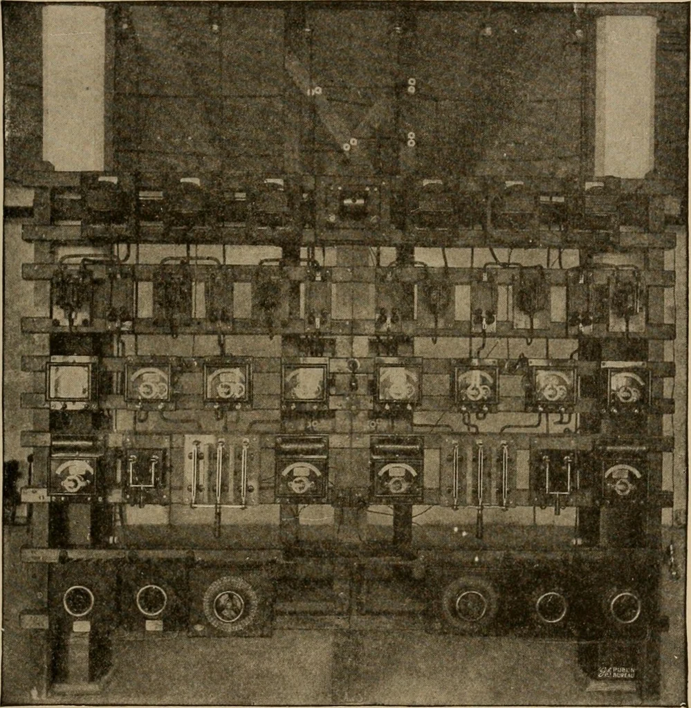 An illustration from Cyclopedia of applied electricity : a general reference work on direct-current generators and motors, storage batteries, electrochemistry, welding, electric wiring, meters, electric lighting, electric railways, power stations, switchboards, power transmission, alternating-current machinery, telegraphy, etc., 1916, leaf 169