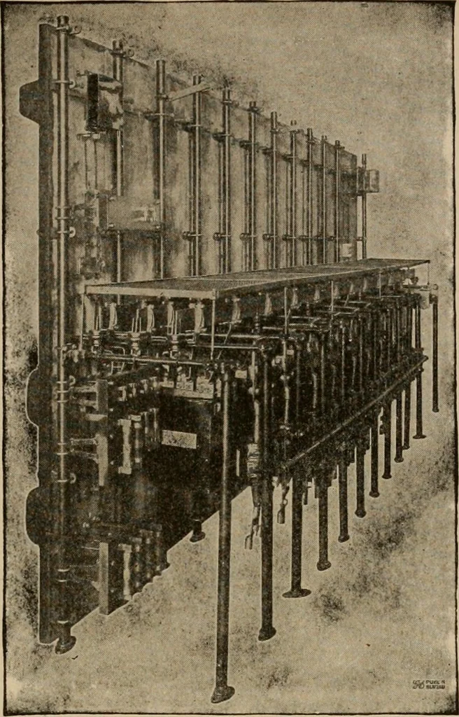 An illustration from Cyclopedia of applied electricity : a general reference work on direct-current generators and motors, storage batteries, electrochemistry, welding, electric wiring, meters, electric lighting, electric railways, power stations, switchboards, power transmission, alternating-current machinery, telegraphy, etc., 1916, leaf 171