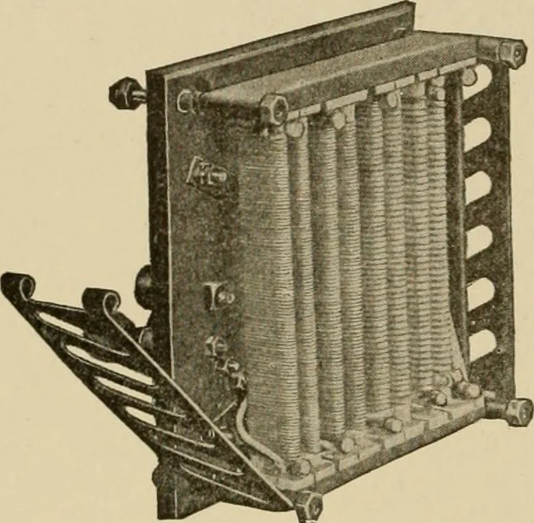 An illustration from Cyclopedia of applied electricity : a general reference work on direct-current generators and motors, storage batteries, electrochemistry, welding, electric wiring, meters, electric lighting, electric railways, power stations, switchboards, power transmission, alternating-current machinery, telegraphy, etc., 1916, leaf 172