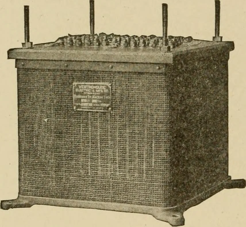 An illustration from Cyclopedia of applied electricity : a general reference work on direct-current generators and motors, storage batteries, electrochemistry, welding, electric wiring, meters, electric lighting, electric railways, power stations, switchboards, power transmission, alternating-current machinery, telegraphy, etc., 1916, leaf 186