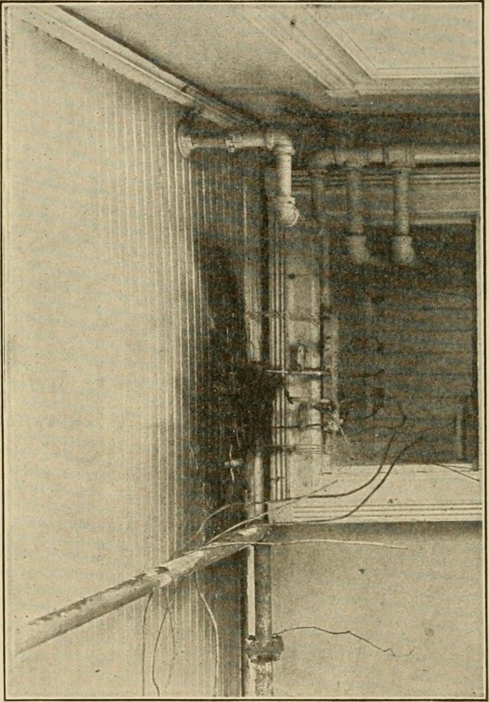 An illustration from Cyclopedia of applied electricity : a general reference work on direct-current generators and motors, storage batteries, electrochemistry, welding, electric wiring, meters, electric lighting, electric railways, power stations, switchboards, power transmission, alternating-current machinery, telegraphy, etc., 1916, leaf 204