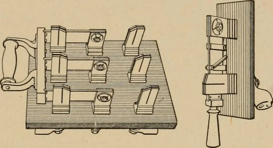 An illustration from Cyclopedia of applied electricity : a general reference work on direct-current generators and motors, storage batteries, electrochemistry, welding, electric wiring, meters, electric lighting, electric railways, power stations, switchboards, power transmission, alternating-current machinery, telegraphy, etc., 1916, leaf 217