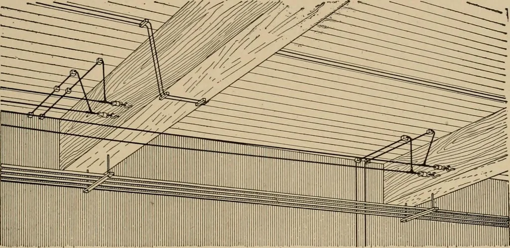 An illustration from Cyclopedia of applied electricity : a general reference work on direct-current generators and motors, storage batteries, electrochemistry, welding, electric wiring, meters, electric lighting, electric railways, power stations, switchboards, power transmission, alternating-current machinery, telegraphy, etc., 1916, leaf 247