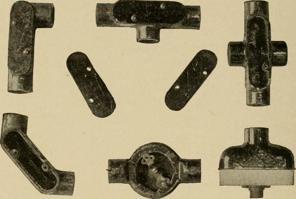 An illustration from Cyclopedia of applied electricity : a general reference work on direct-current generators and motors, storage batteries, electrochemistry, welding, electric wiring, meters, electric lighting, electric railways, power stations, switchboards, power transmission, alternating-current machinery, telegraphy, etc., 1916, leaf 274