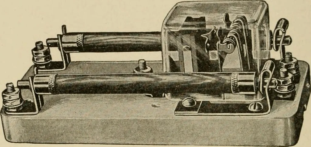 An illustration from Cyclopedia of applied electricity : a general reference work on direct-current generators and motors, storage batteries, electrochemistry, welding, electric wiring, meters, electric lighting, electric railways, power stations, switchboards, power transmission, alternating-current machinery, telegraphy, etc., 1916, leaf 300