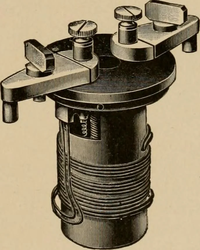 An illustration from Cyclopedia of applied electricity : a general reference work on direct-current generators and motors, storage batteries, electrochemistry, welding, electric wiring, meters, electric lighting, electric railways, power stations, switchboards, power transmission, alternating-current machinery, telegraphy, etc., 1916, leaf 337