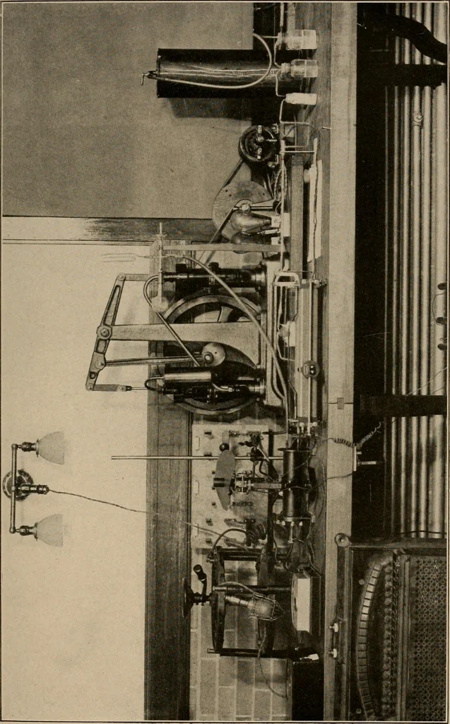 An illustration from Cyclopedia of applied electricity : a general reference work on direct-current generators and motors, storage batteries, electrochemistry, welding, electric wiring, meters, electric lighting, electric railways, power stations, switchboards, power transmission, alternating-current machinery, telegraphy, etc., 1916, leaf 35
