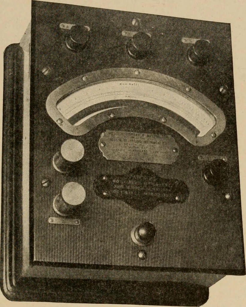 An illustration from Cyclopedia of applied electricity : a general reference work on direct-current generators and motors, storage batteries, electrochemistry, welding, electric wiring, meters, electric lighting, electric railways, power stations, switchboards, power transmission, alternating-current machinery, telegraphy, etc., 1916, leaf 359