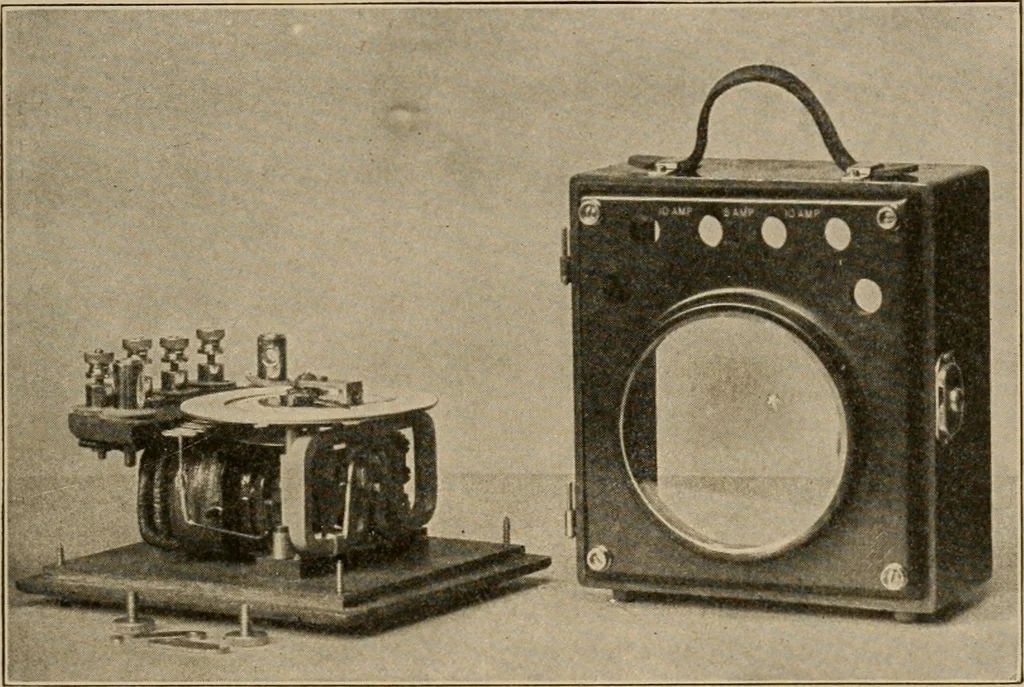 An illustration from Cyclopedia of applied electricity : a general reference work on direct-current generators and motors, storage batteries, electrochemistry, welding, electric wiring, meters, electric lighting, electric railways, power stations, switchboards, power transmission, alternating-current machinery, telegraphy, etc., 1916, leaf 365