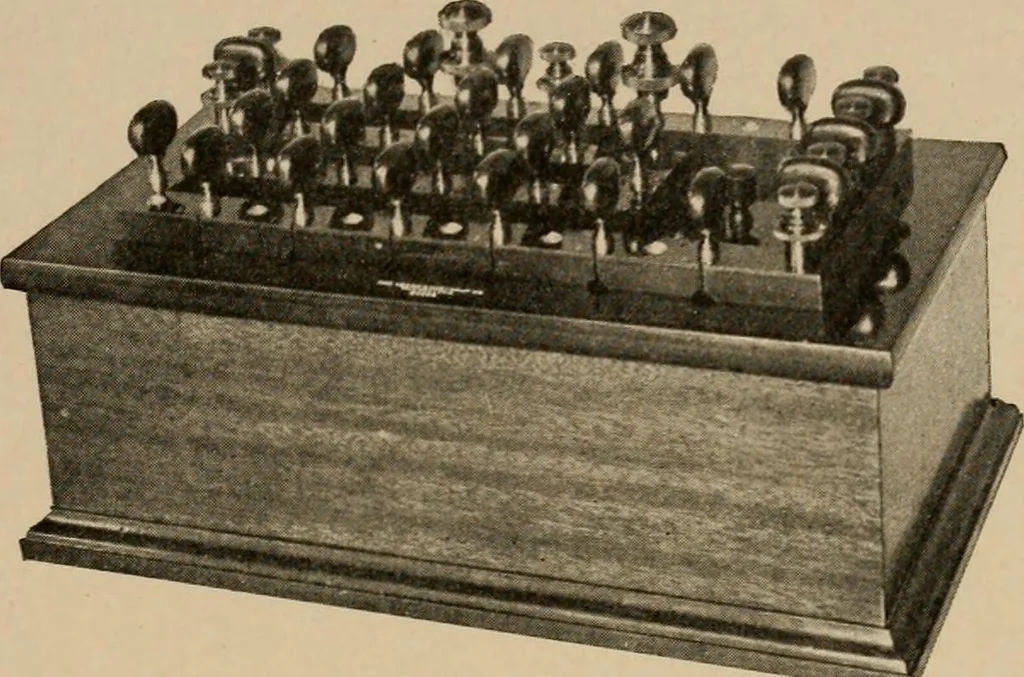 An illustration from Cyclopedia of applied electricity : a general reference work on direct-current generators and motors, storage batteries, electrochemistry, welding, electric wiring, meters, electric lighting, electric railways, power stations, switchboards, power transmission, alternating-current machinery, telegraphy, etc., 1916, leaf 377