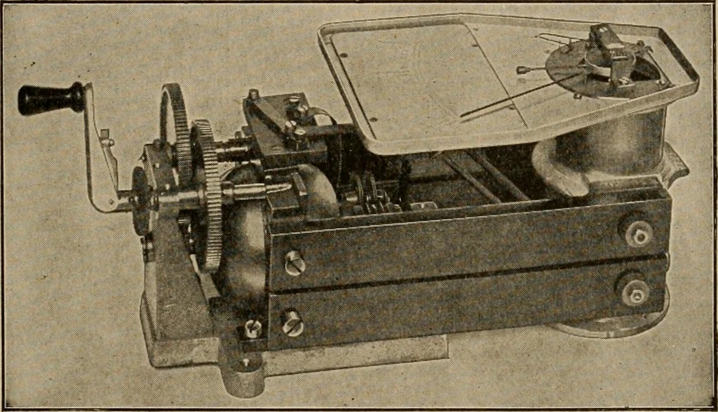 An illustration from Cyclopedia of applied electricity : a general reference work on direct-current generators and motors, storage batteries, electrochemistry, welding, electric wiring, meters, electric lighting, electric railways, power stations, switchboards, power transmission, alternating-current machinery, telegraphy, etc., 1916, leaf 387