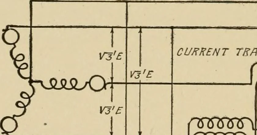 An illustration from Cyclopedia of applied electricity : a general reference work on direct-current generators and motors, storage batteries, electrochemistry, welding, electric wiring, meters, electric lighting, electric railways, power stations, switchboards, power transmission, alternating-current machinery, telegraphy, etc., 1916, leaf 426