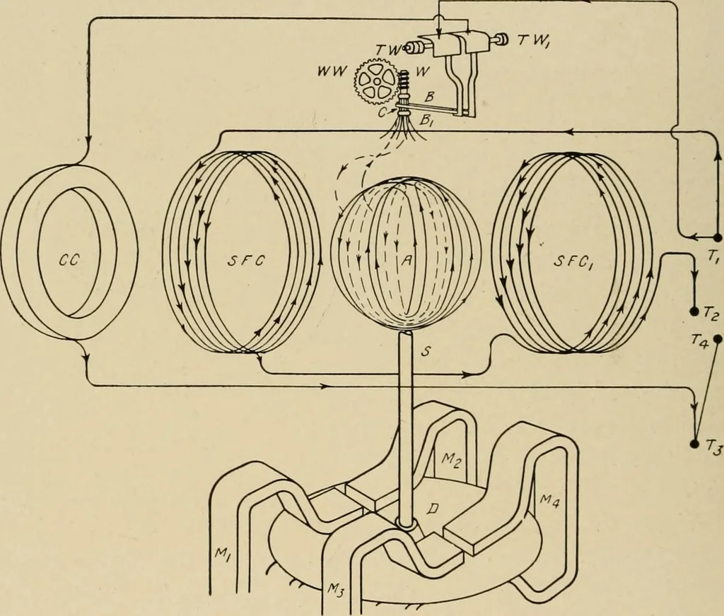 An illustration from Cyclopedia of applied electricity : a general reference work on direct-current generators and motors, storage batteries, electrochemistry, welding, electric wiring, meters, electric lighting, electric railways, power stations, switchboards, power transmission, alternating-current machinery, telegraphy, etc., 1916, leaf 432